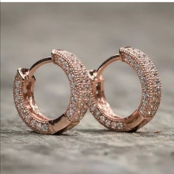 New silver, gold, rose gold Hoop unisex Earrings - Picture 4 of 9